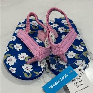Carter's Kids Floral Flip Flops - Pink and Blue